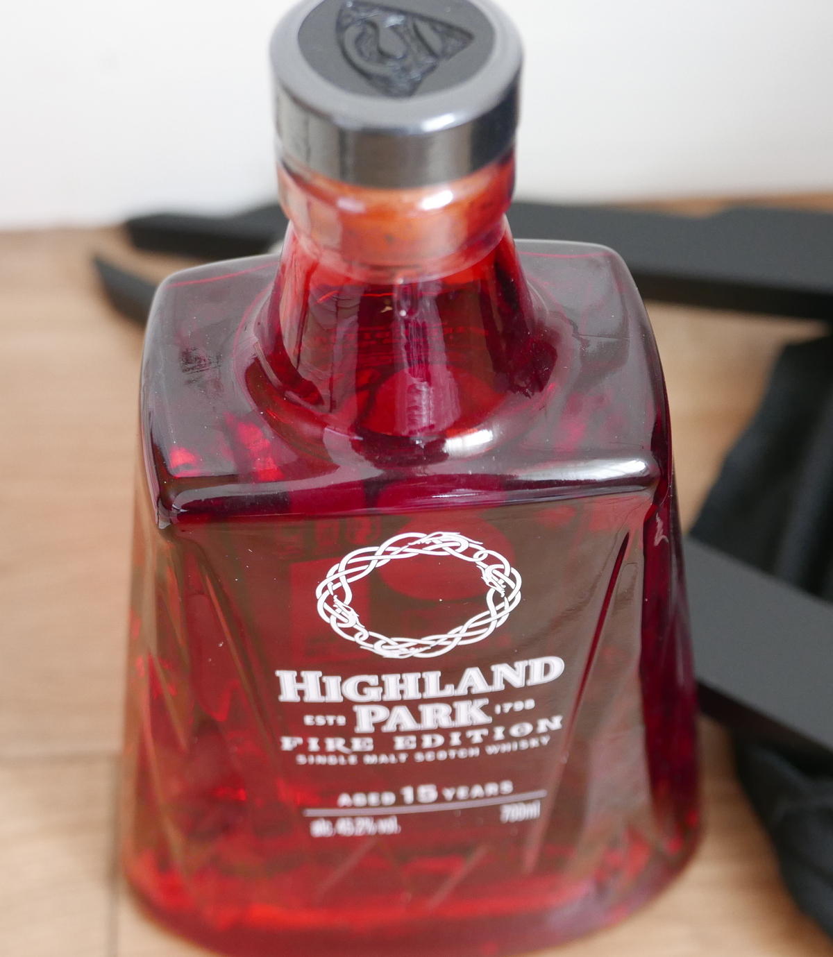 Boxed Bottle of Highland Park Fire Edition Single Malt Whisky.