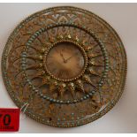 Antique C.Asprey&Son London Brass and Turquoise Clock - 6" diameter in need of repair.
