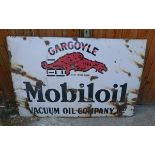 Vintage Gargoyle Mobiloil Enamel Sign - 45" x 30".