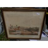 Lot of 4 Hunting Prints dated 1807 - frames 202 x 16"