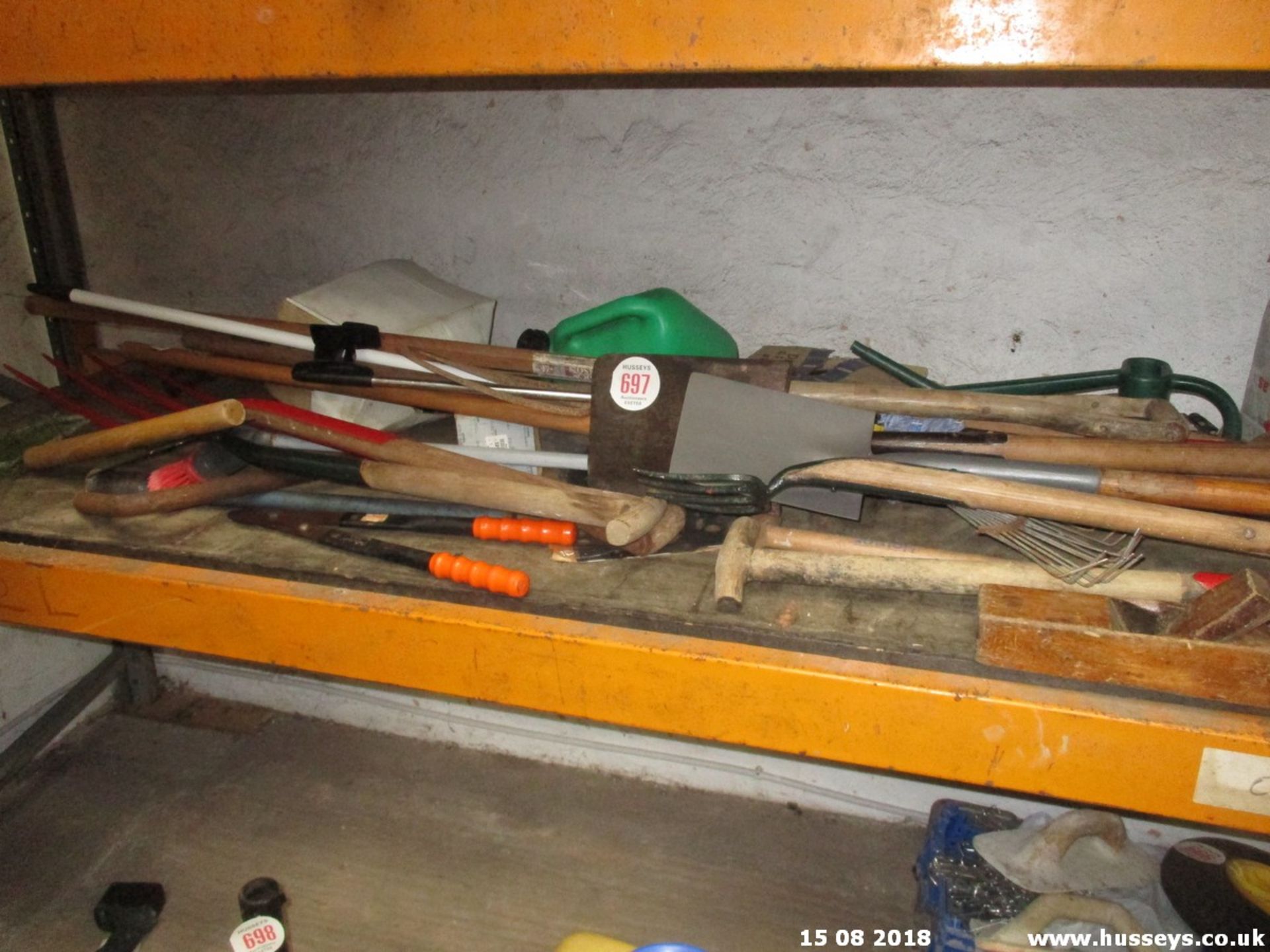 SHELF OF GARDEN TOOLS