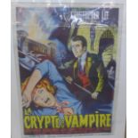 A French Dracula film poster, La Crypt du Vampire, starring Christopher Lee, 31" x 22½",