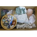 A box of mineral samples