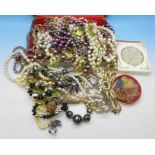 Costume jewellery, compact, etc., 1.