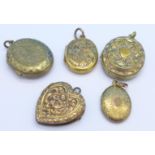 Five lockets