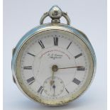 A silver cased English Lever pocket watch, Graves, Sheffield,