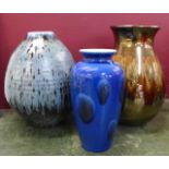 Three Poole vases