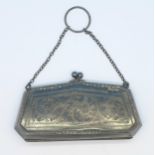 A silver purse, Birmingham 1917, F.D.