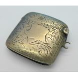 A silver vesta case, Birmingham 1921,