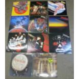 Eleven Judas Priest LP records including British Steel,