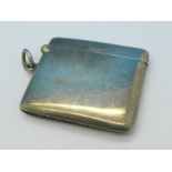 A silver vesta case, Birmingham 1917,