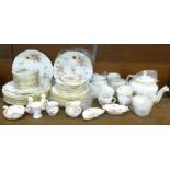 Royal Crown Derby Derby Posies tea and dinner wares, seventy-three pieces, including large teapot,