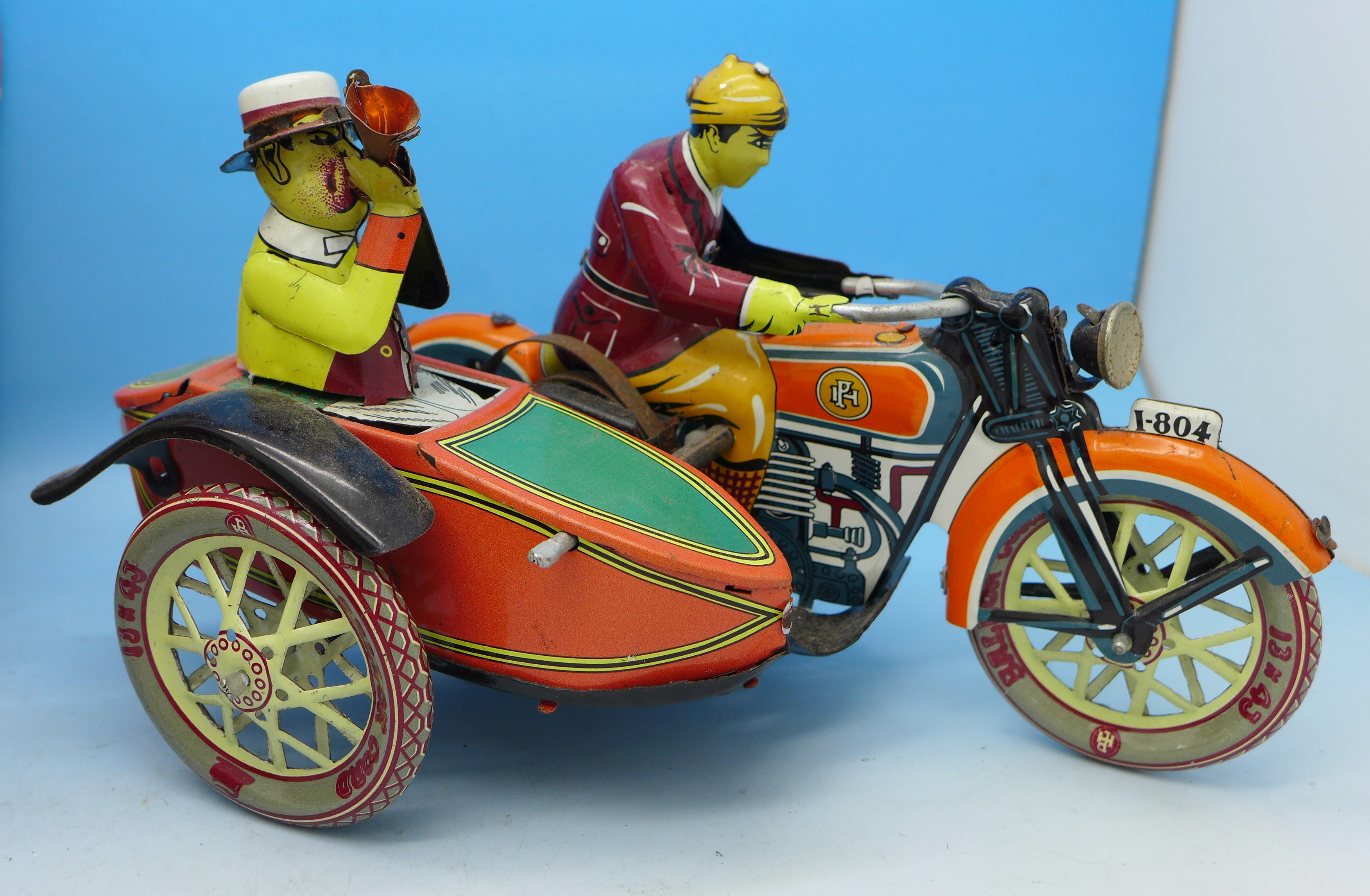 Tin plate and plastic toy motorcycles including Spiderman - Image 3 of 7