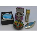 Scent bottles and a Limoges scent bottle case