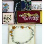 Art Deco jewellery including a Bakelite necklace