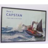 A framed Capstan advertising lithograph,