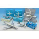 Eleven Schuco model airliners,