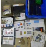 British first day covers, used stamps, postal history, stamp hinges and mounts, blank album pages,