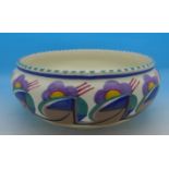 A Poole bowl, 381 TJ painted backstamp,