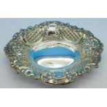 A silver embossed dish, 154mm,