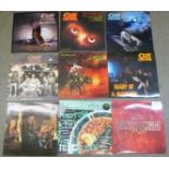 Eight LP records including Ozzy Osborne and Little Angels, a 12" EP,