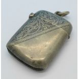 A silver vesta case, Chester 1897, Hilliard & Thomason,