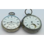 A silver cased fusee pocket watch, X.