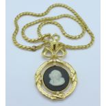 A Wedgwood cameo pendant and chain