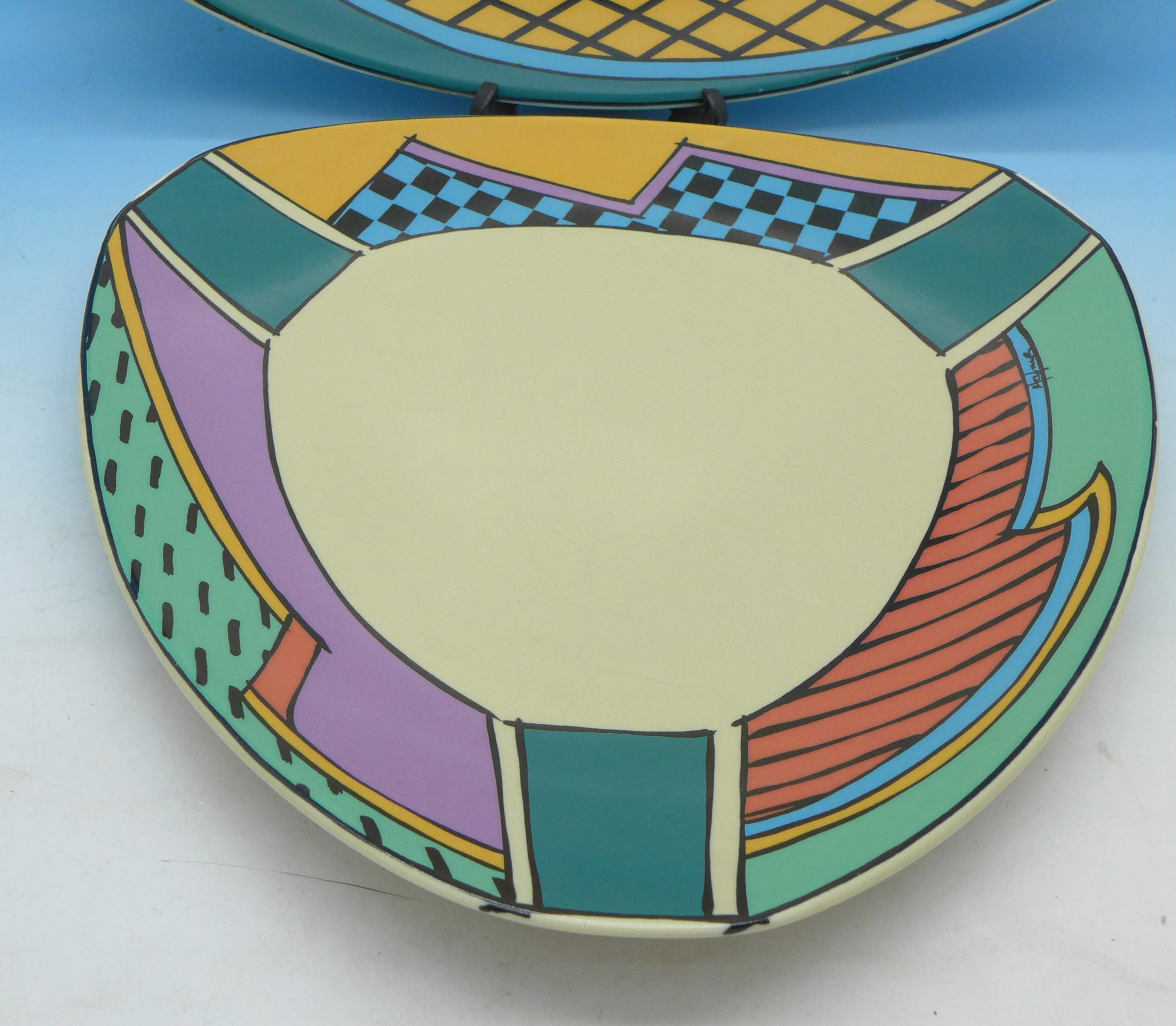 Two Rosenthal studio pottery Flash plates, D. - Image 2 of 3