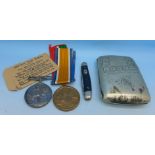 A British War medal and a Mercantile Marine medal issued to the Mercantile Marine William Robertson,