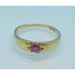 An 18ct gold and ruby ring, 2.