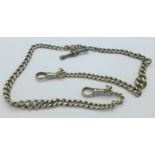 A silver Albert chain,