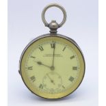 A silver pocket watch, Acme Lever,
