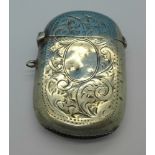 A silver vesta case, a/f,