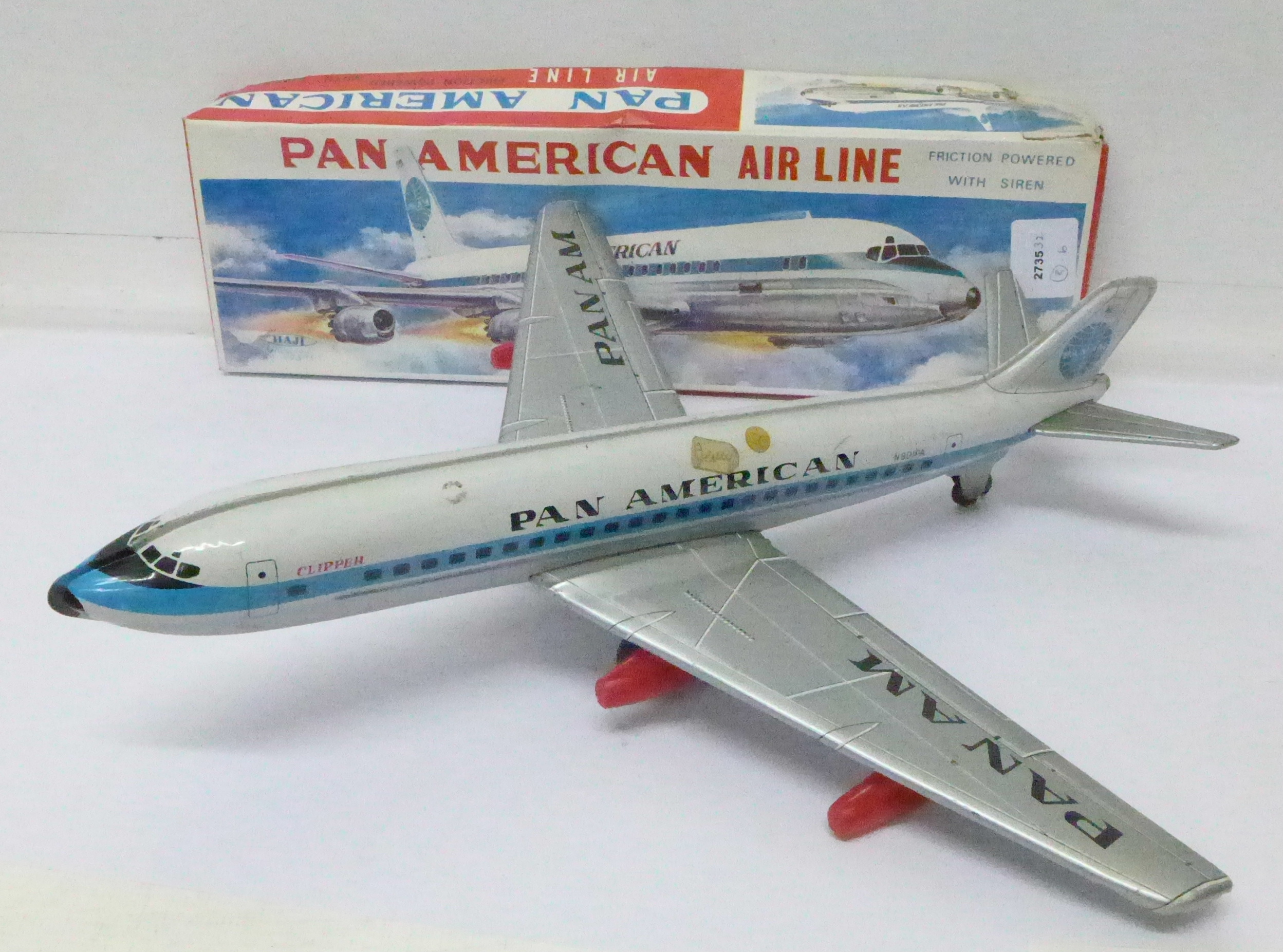 A Japanese tin plate Pan American Airlines friction airliner, boxed, - Image 3 of 3