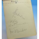 An autograph album containing cricket autographs including West Indies 1928;
