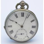 A silver pocket watch