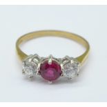 A 14ct gold and cubic zirconia ring, 2.