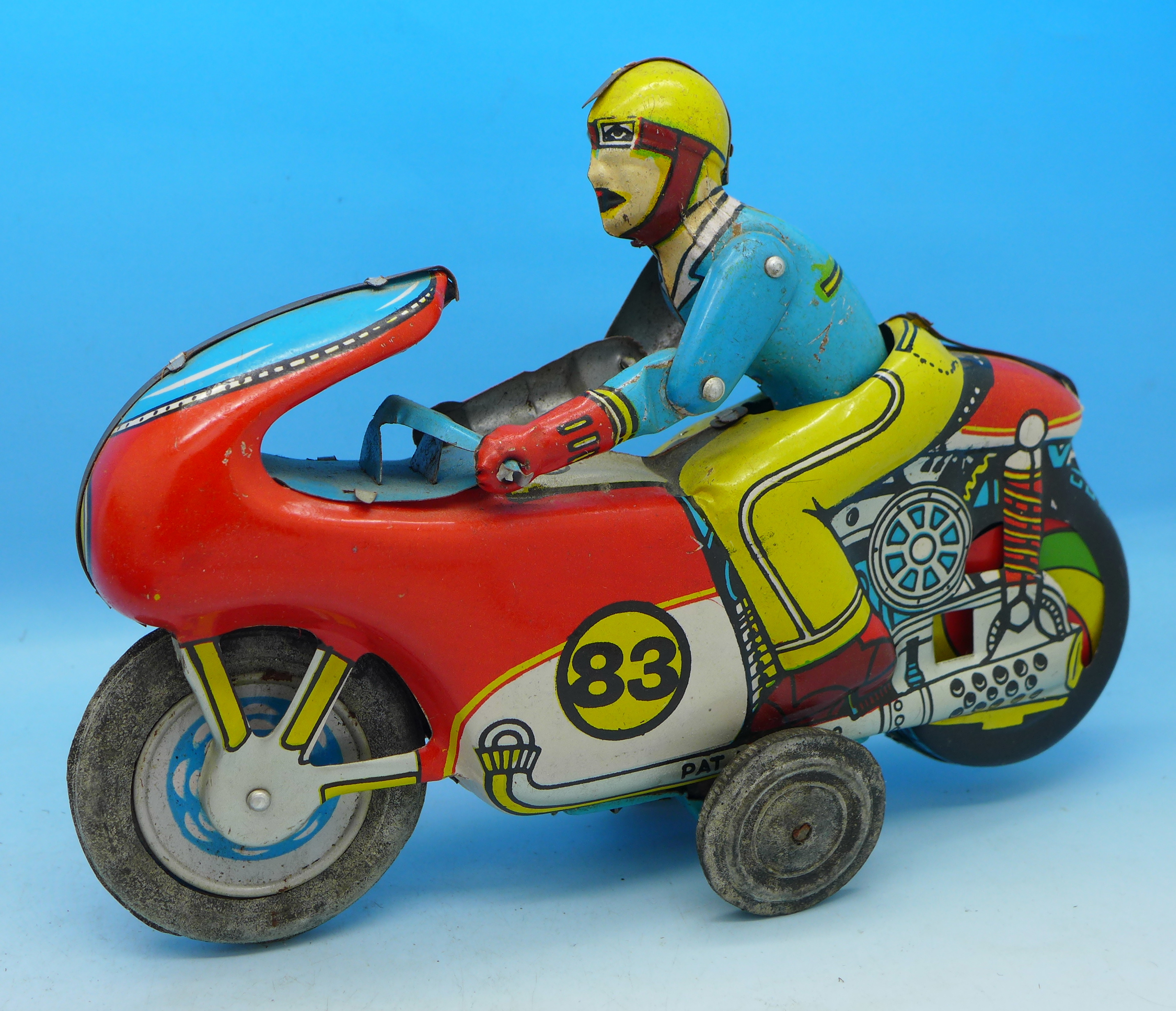 Tin plate and plastic toy motorcycles including Spiderman - Image 6 of 7