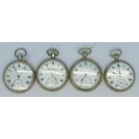 Four pocket watches,