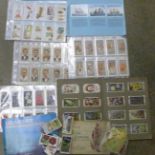 A collection of cigarette cards,