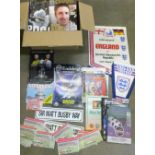 Football programmes, ephemera and pennants, including England, tickets, FA Cup Final programmes,