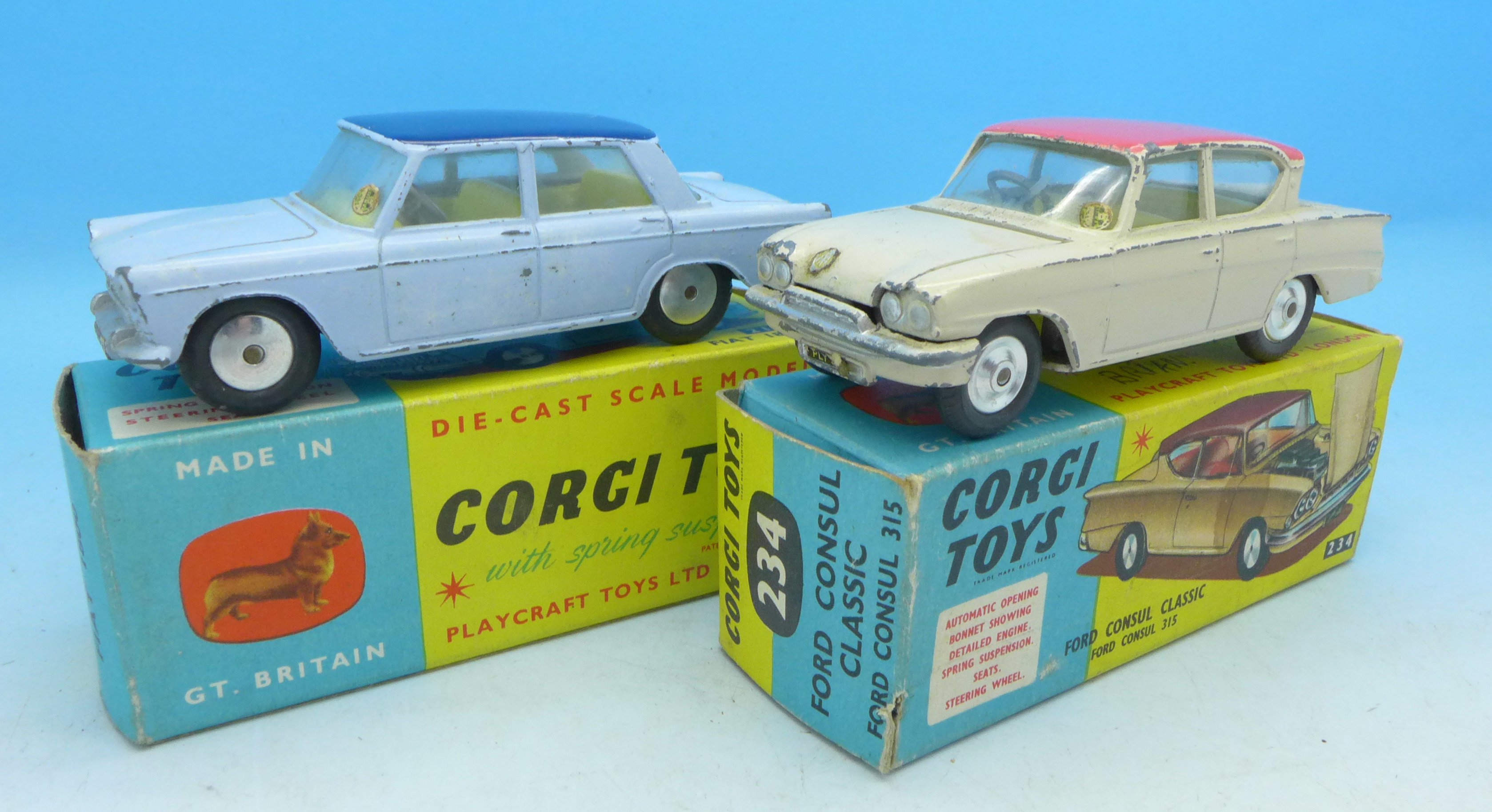 Two Corgi Toys die-cast vehicles, 217 and 234,