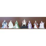 A Wedgwood limited edition figure of Henry VIII and his six wives, with stand and six certificates,