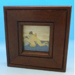 A framed miniature erotic picture