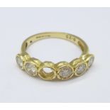 An 18ct gold and diamond ring, 2.