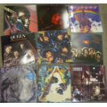 Eighteen LP records, rock including Judas Priest, Gillan, Kiss, Rory Gallaher, etc.