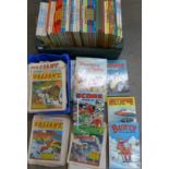 Forty-seven children's annuals, Dandy, Beano, Rupert The Bear, Bunty, Hotspur, etc.