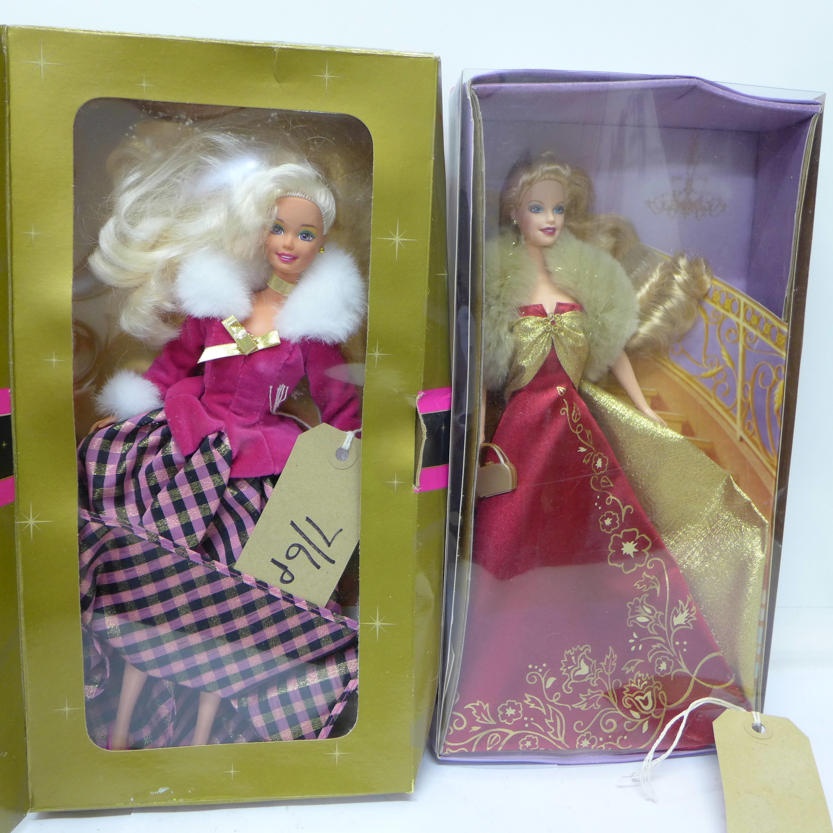 Two Barbie dolls