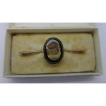 A 9ct gold micro mosaic brooch, Pantheon, Rome,